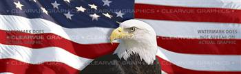 Flag 1 w/ Eagle Cent. Patriotic Rear Window Graphic
