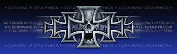 Iron Cross Blue Tattoo Rear Window Graphic