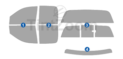 2008 Dodge Ram 4 Door Crew Cab Window Tint Kit