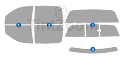 2009 Dodge Ram 4 Door Extended Crew Cab Window Tint Kit