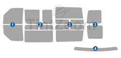 1994 Ford Econoline E-150 Passenger Van Window Tint Kit