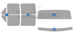1986 Ford F150 4 Door Crew Cab Window Tint Kit