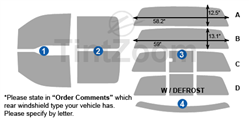 2009 Ford F150 4 Door Crew Cab Window Tint Kit