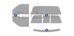 2001 Ford F250 2 Door Standard Cab Window Tint Kit