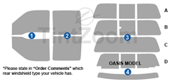 2016 Ford F250 4 Door Crew Cab Window Tint Kit