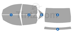 2003 Ford ZX4 4 Door Sedan Window Tint Kit