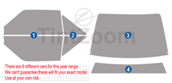 1983 Ford Mustang 2 Door Hatch Window Tint Kit