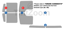 2000 Kenworth T300 Conventional Cab Window Tint Kit