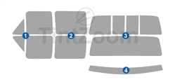 1995 Ford F250 4 Door Crew Cab Window Tint Kit