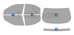 1995 Mercury Mystique 4 Door Sedan Window Tint Kit