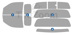 2019 Nissan Frontier 2 Door Extended Cab Window Tint Kit