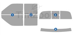 2001 Nissan Frontier 4 Door Crew Cab Window Tint Kit