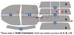 2015 Ram 2500 4 Door Crew Cab Window Tint Kit