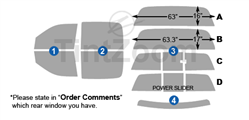 2013 Ram 5500 CAB-CHS Ext Crew Cab Window Tint Kit