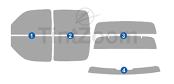 2005 Chevrolet Avalanche 4 Door Crew Cab Precut Tint Kit