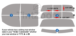 2018 GMC Sierra 3500 4 Door Crew Cab Window Tint Kit