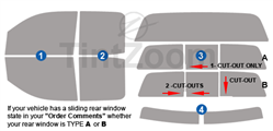 2019 GMC Sierra 3500 4 Door Double Cab Window Tint Kit