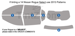 2020 Nissan Rogue 4 Door SUV Window Tint Kit