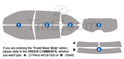 2019 Toyota Highlander Hybrid 4 Door SUV Window Tint Kit
