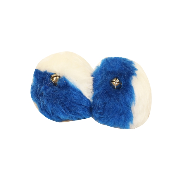 Royale Blue and White Pom-Poms