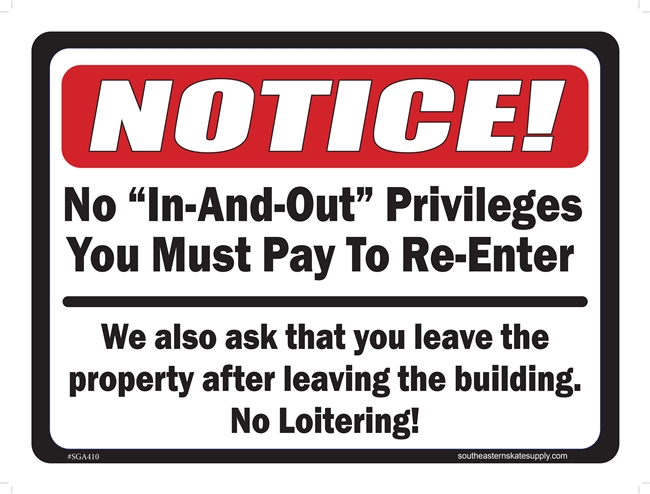 No In or Out Sign