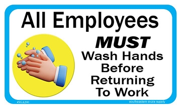 Must Wash Hands Sign