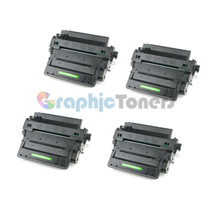 Premium Compatible HP CE255X (55X) Black Laser Toner Cartridge (Pack of 4)