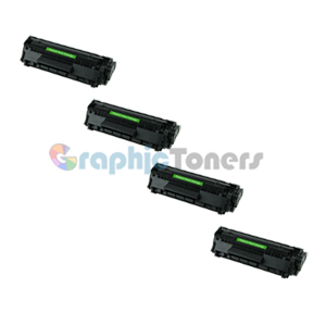 Premium Compatible HP Q2612A (12A) Black Laser Toner Cartridge (Pack of 4)