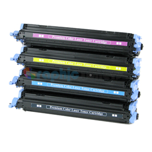 Premium Compatible HP Q6000A, Q6001A, Q6002A, Q6003A (124A) Color Laser Toner Cartridge Set