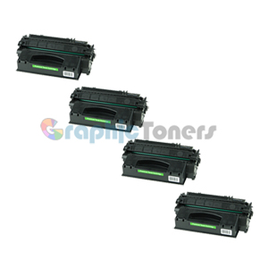 Premium Compatible HP Q7553X (53X) Black Laser Toner Cartridge (Pack of 4)