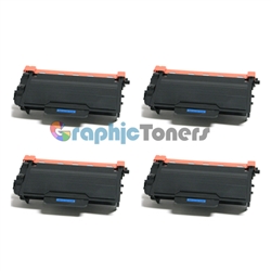 Premium Compatible Brother TN-820 (TN820) Black Laser Toner Cartridge (Pack of 4)