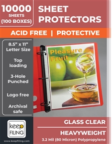 Glass clear top open heavyweight sheet protectors