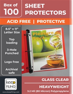 Clear Sheet Protectors for 3 Ring Binder - Diamond Clear