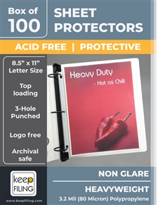 Non Glare Heavyweight Sheet Protectors - Low Reflective Anti Glare