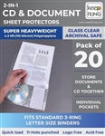 CD and Document Sheet Protectors in One Unit. Holds both securely