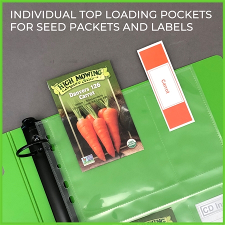 4 Pack Clear Pocket Garden Seed Storage 192 Sheet Seed Storage Organizer  Protector Binder Book Seed Card Sleeve Binder Seed Saving Kit 4 x 6 Inch