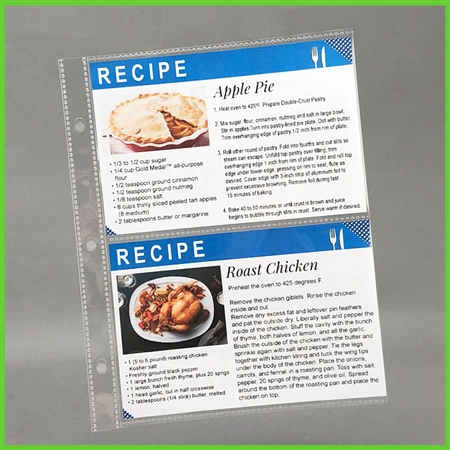 4 x 6 Sheet Protectors for 4x6 recipe cards