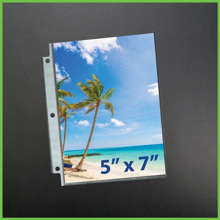 5x7 Photo Size & Postcard Size Sleeve for 5x7 3 Ring Binder