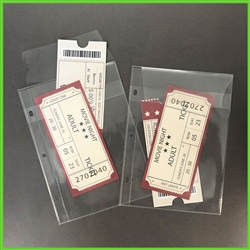 Ticket stub holder for use with mini albums and binders