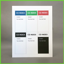 Solid color design template for CD index labels
