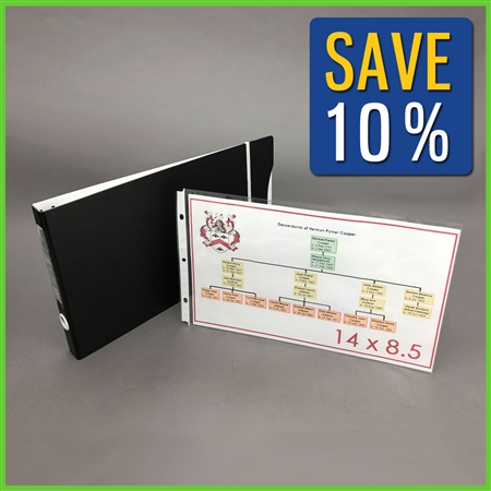 11x14 Poster Size Binder Combo, 1 Poster Size 11 x 14 Binder, 75 Pcs Clear 11 x 14 Sheet Protectors - Keepfiling
