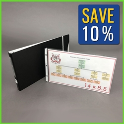 Genealogy family tree files portfolio album. Horizontal Legal Size Landscape Binder Format Set with matching Sheet Protectors