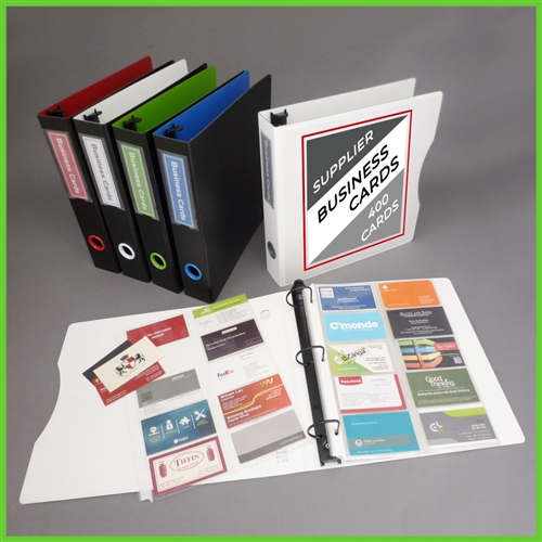 Business Card Binder - 3-Ring Business Card Holder Binder Set