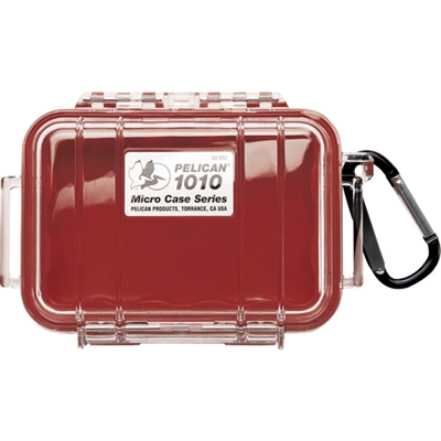 Pelican Model 1010 Micro Case - Red / Clear - 1010-028-100