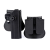 POLYMER HOLSTER 1911 / 2011 FULL RAILED HOLSTER WITH MAG CARRIER