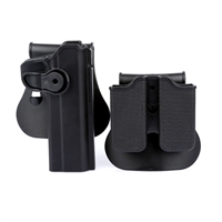 POLYMER HOLSTER 1911 / 2011 FULL RAILED HOLSTER WITH MAG CARRIER