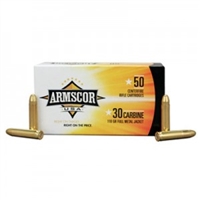 Armscor USA .30 Carbine Full Metal Jacket, 110 Grain, 1965 fps, 50 ROUND BOX