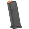 Glock, OEM Magazine, 9MM, 15Rd, Fits GLOCK 19, Black Finish, Orange Follower, Gen5