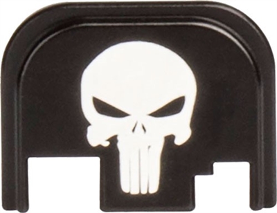 CRUXORD BACK PLATE PUNISHER SLIDE COVER PLATE FITS GLOCK 17, 19, 20, 21, 22, 23, 24, 25, 26, 27, 28, 29, 30, 31, 32, 33, 34, 35, 36, 37, 38, 39 ALUMINUM BLACK