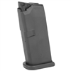 Glock, OEM Magazine, 9MM, 6Rd, Fits GLOCK 43 Black Finish, Black Follower